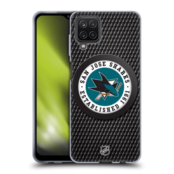 Head Case Designs Officially Licensed NHL San Jose Sharks Puck Texture Soft Gel Case Compatible with Samsung Galaxy A12 (2020)