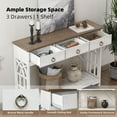 thumbnail image 6 of JOINICE Farmhouse Entryway Table with Drawers and Shelf,Long Console Table with Wood Leg,Sofa Table for Living Room,Hallway,White, 6 of 8