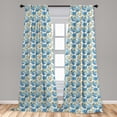 thumbnail image 4 of Ambesonne Hydrangea Curtains, Flowers Leaves Spring Art, Pair of 28"x63", Pale Sky Blue Dust Khaki, 4 of 4