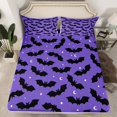 thumbnail image 2 of Manfei Gothic Cartoon Bat Twin Sheet Sets for Kid, Mystic Stars Galaxy Twin Fitted Sheet, Dreamy Halloween Flat Sheet, Ultra Soft Home Decor, 3-Piece, 2 of 7