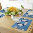 thumbnail image 4 of Ambesonne Nautical Place Mats Set of 4, Welcome on Board Sign, Standard Size, Blue Navy Blue White, 4 of 6