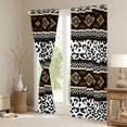 thumbnail image 3 of Erosebridal Brown Aztec Curtains Pack of 2 (42x84 Each), White Black Leopard Print Curtains Blackout, 3 of 6