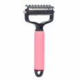thumbnail image 1 of QHUDLV Pet Dematting Comb for Dogs, Double-Sided Grooming Rake Brush, Hair Deshedding Tool for Long Thick Coats, 1 of 1