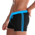 thumbnail image 3 of JoveMarine Men's Quick Dry Swim Trunks with Drawstring Solid Color Stitching Design for Sports and Swimming Comfortable Boxer Shorts Black L, 3 of 6