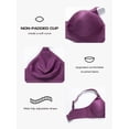thumbnail image 6 of Deyllo Women's Wireless Bra Non Padded Plus Size Full Coverage Minimizer Bra, Purple 44D, 6 of 6