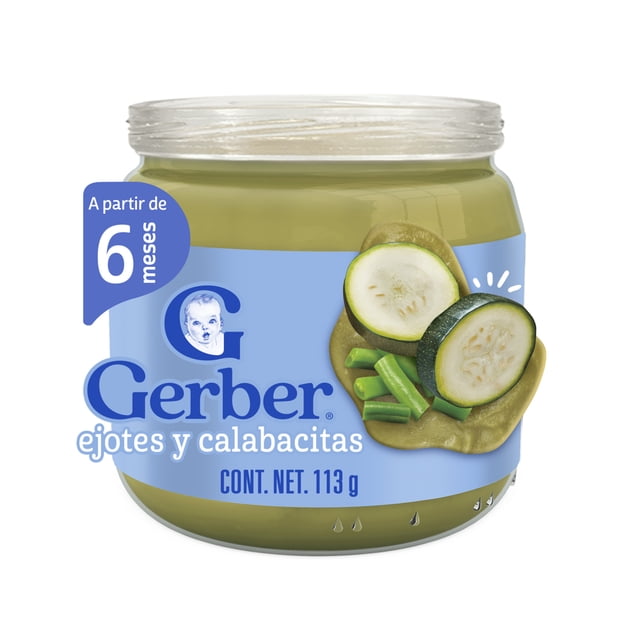 Alimento para lactantes Gerber cosecha natural ejotes y calabacitas
