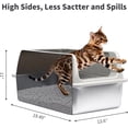 thumbnail image 4 of Large Stainless Steel Cat Litter Box with Lid For Easy Clean-up, 4 of 7