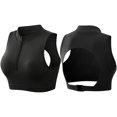thumbnail image 2 of Women's Zipper Stand Collar Fitness Vest,Detachable Chest Padded Sports Bra Vest,Black,3XL, 2 of 7