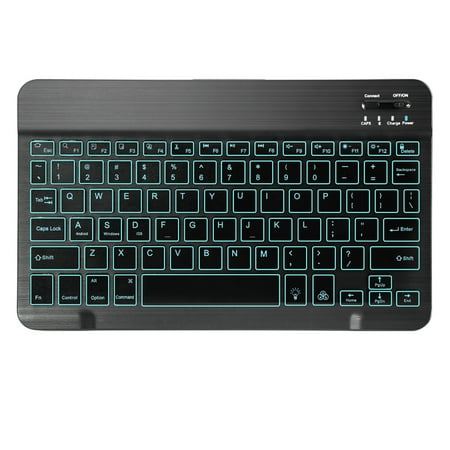Ultra Slim Backlit Wireless Bluetooth Keyboard, Universal Portable 7-Colors Backlit Rechargeable Keyboard for iPad iPhone Samsung iOS Android Windows Tablets Phones