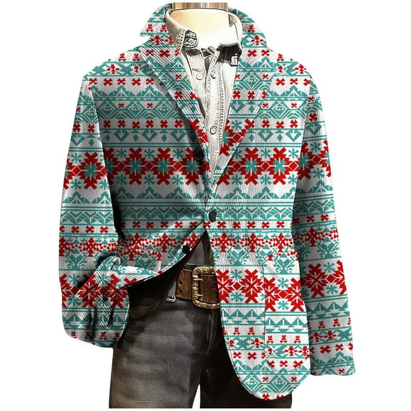 Birdeem Men's Dress Coat, Corduroy Ceremonial Party Wear Coat with Pocket Button, Print Design