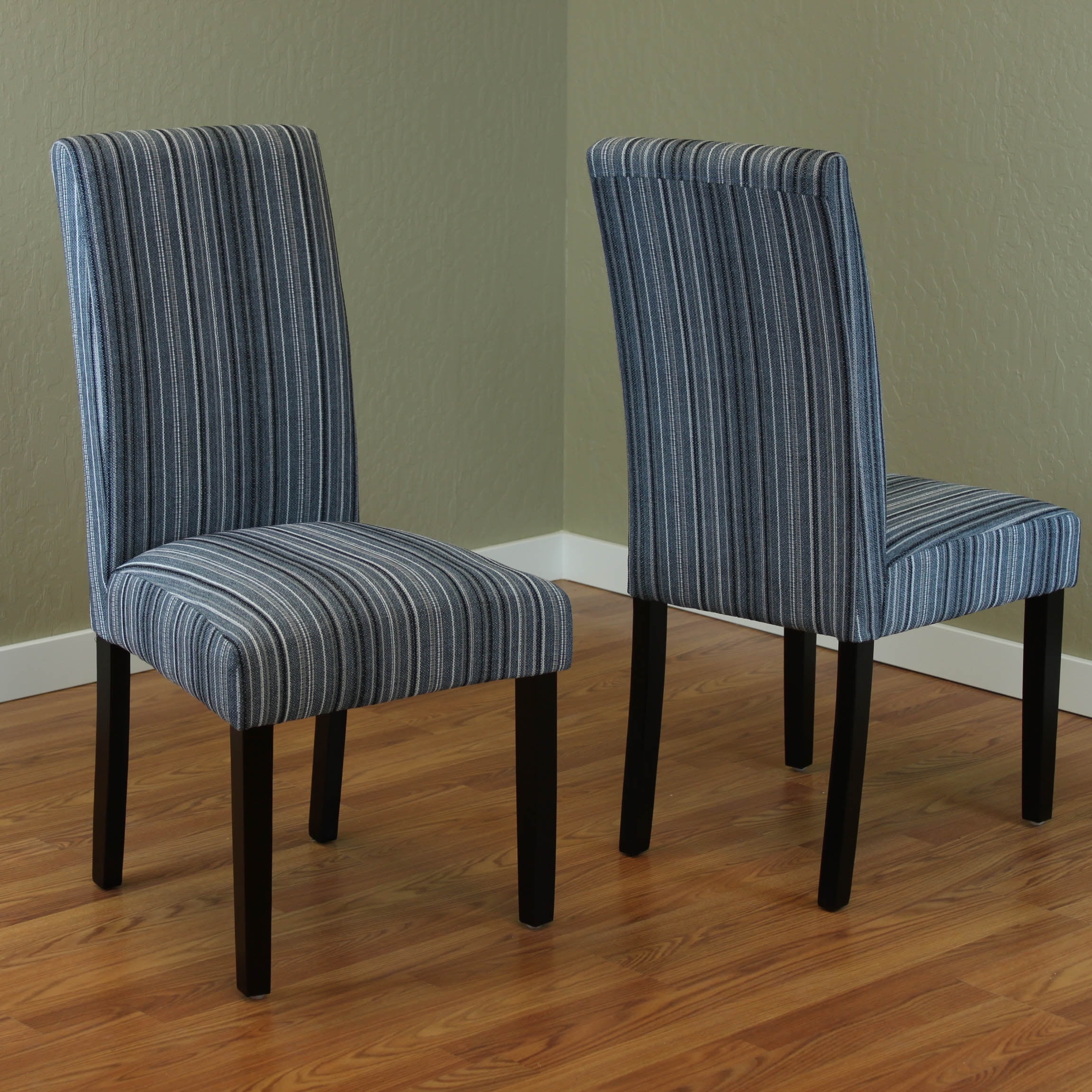 Seville Teal Stripe Fabric Dining Chairs (Set of 2) - Walmart.com