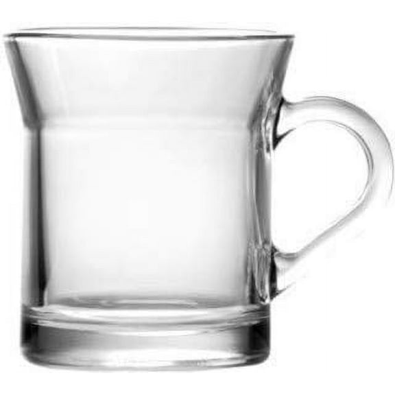 Madison 10 Ounce Glass Coffee Mugs, Thick and Durable, For Coffee, Tea, Cider, etc., Microwave and Dishwasher Safe, Set of 6 Clear Glass Mugs, 3.5” Diameter x 3.8” Tall
