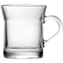 Madison 10 Ounce Glass Coffee Mugs, Thick and Durable, For Coffee, Tea, Cider, etc., Microwave and Dishwasher Safe, Set of 6 Clear Glass Mugs, 3.5” Diameter x 3.8” Tall