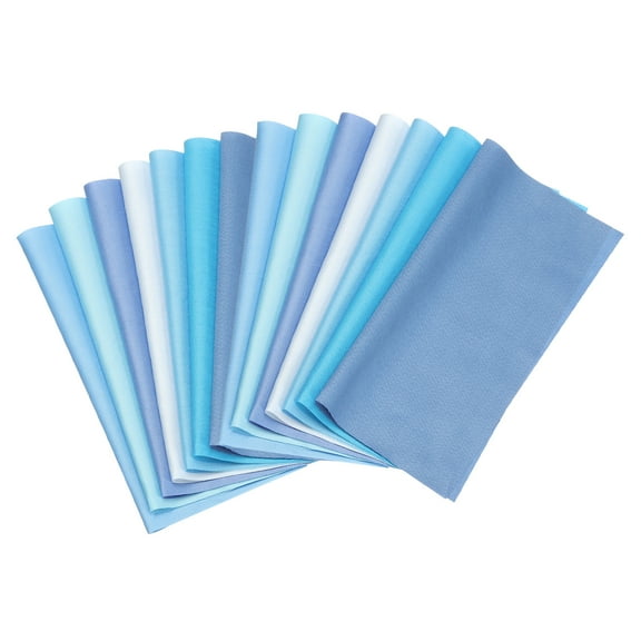 Uxcell 14Pcs 8" x 8" Solid Color Cotton Fabric Bundles Precut Fabric Square, Blue