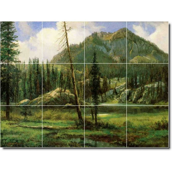 Ceramic Tile Mural-Albert Bierstadt Landscapes Painting 74. 17" w x 12.75" h using (12) 4.25 x 4.25 ceramic tiles