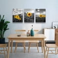 thumbnail image 4 of Canvas Wall Art For Living Room Wall Decor For Kitchen Black And White Sunflower Flowers Wall Painting Decoration For Bedroom Modern Bathroom Home Decor Wall Picture Artwork 16x12 3 Piece, 4 of 6