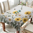thumbnail image 4 of 54x72 Inch Tablecloth Polyester Square Tablecloth for Home Kitchen Dinner Decor Bees Flying with Daisies, 4 of 9