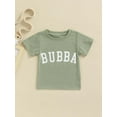 thumbnail image 2 of Franhais Kids Summer T-Shirt, Letters Print Round-Neck Short Sleeve Pullover Tops for Girls, Boys, 1-6 Years, Green, 2 of 8