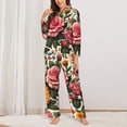thumbnail image 2 of Pajama Sets for Women 2 Pcs, Colorful Floral Sunflower Daisy A Button Down Long Sleeve Sleepwear Lounge PJ Sets, 2 of 6