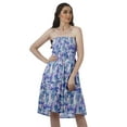 thumbnail image 1 of Moomaya Robes d'Été Sans Bretelles pour Femmes en Crêpe Imprimé, Robe Tube Smockée pour Femmes, 1 of 4