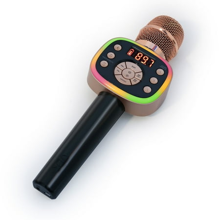 Singing Machine Bluetooth Carpool Karaoke Microphone 2.0, Stand Alone Mic, CPK565RD, Rose Gold