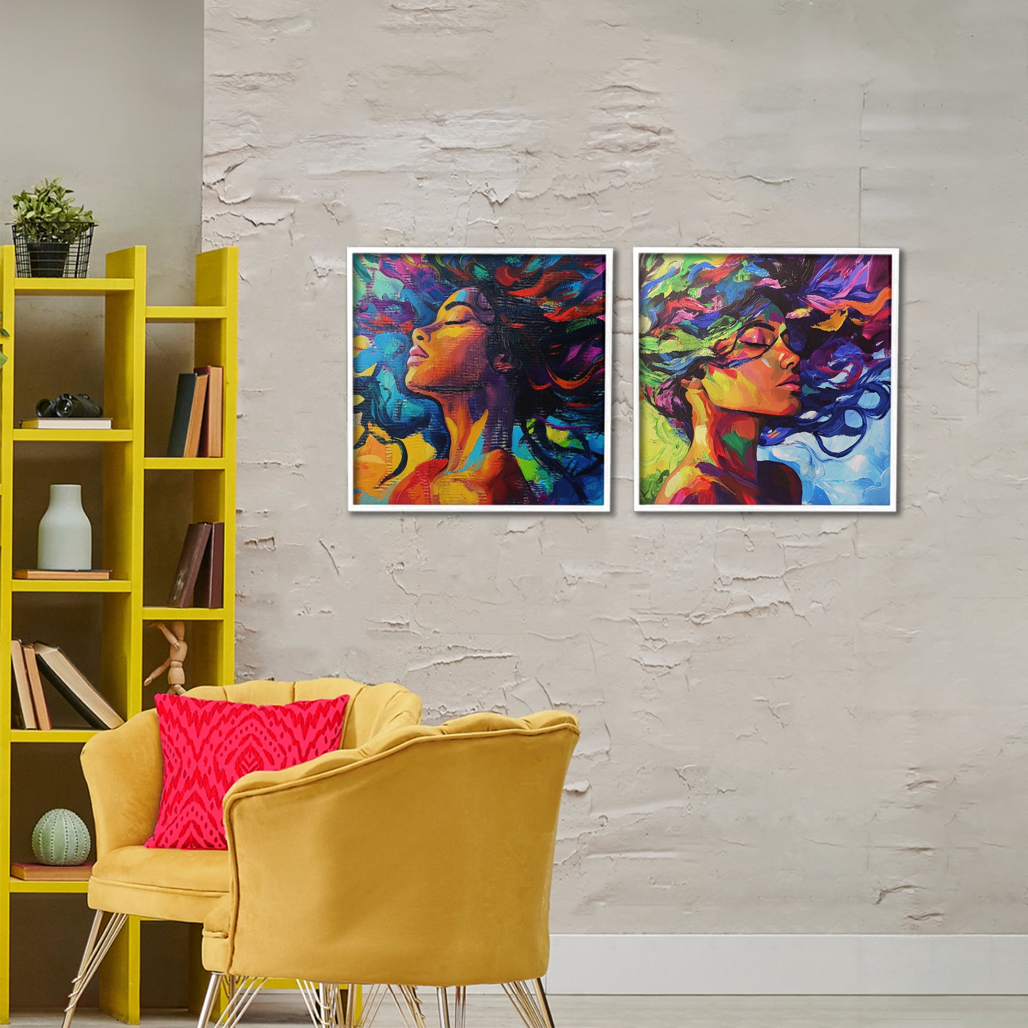 Stupell Industries Radiant Flow Of Colors 2 Piece White Framed Giclee Art Set, design by Svetlana Aleynikova