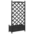 thumbnail image 6 of vidaXL Planter with Trellis Black Solid Wood Fir, 6 of 7