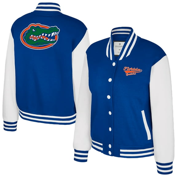 Women's Colosseum Royal Florida Gators French Baguette Full Snap Fleece Jacket