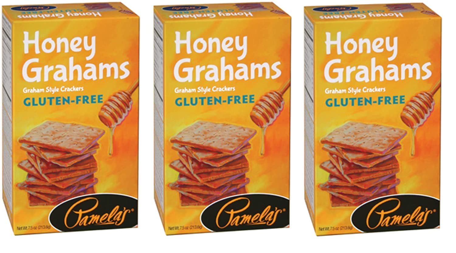 Pamela's Products Honey Grahams Crackers, GlutenFree, 7.5 oz. (Pack of 3)