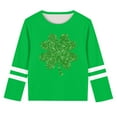 thumbnail image 4 of vdgthytj St. Patrick's Day Shirts for Kids Shamrock Crewneck Long Sleeve Tops Casual Holiday Graphic Tee, 4 of 5