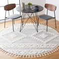thumbnail image 2 of SAFAVIEH Moroccan Tassel Asteria Southwestern Shag Area Rug, Ivory/Beige, 6'7" x 6'7" Round, 2 of 8