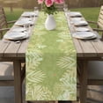 thumbnail image 4 of Sage Green Leaves Table Runner - 120 Inch Long Summer Botanical Pastoral Cotton and Linen Blended Dress Scarves Farmhouse Table Runner for Kitchen Dining, Coffee Table, 13" x 120", 4 of 8