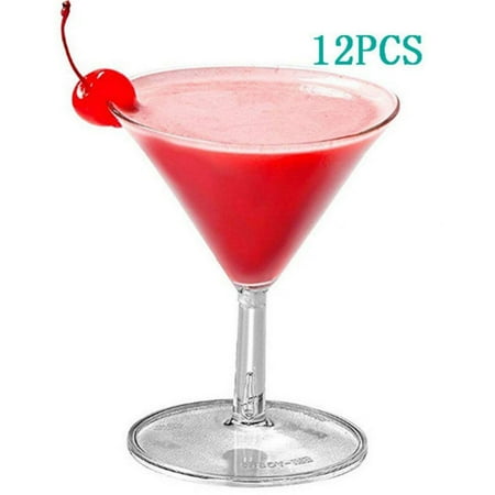 

Promotions! 12Pcs/set Plastic Disposable Martini Glasses Clear Dessert Glasses 60ML Champagne Cocktail Glasses For Party Bar Accessories