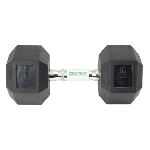 GoZone Rubber-Coated Hex Dumbbell – Black/Chrome