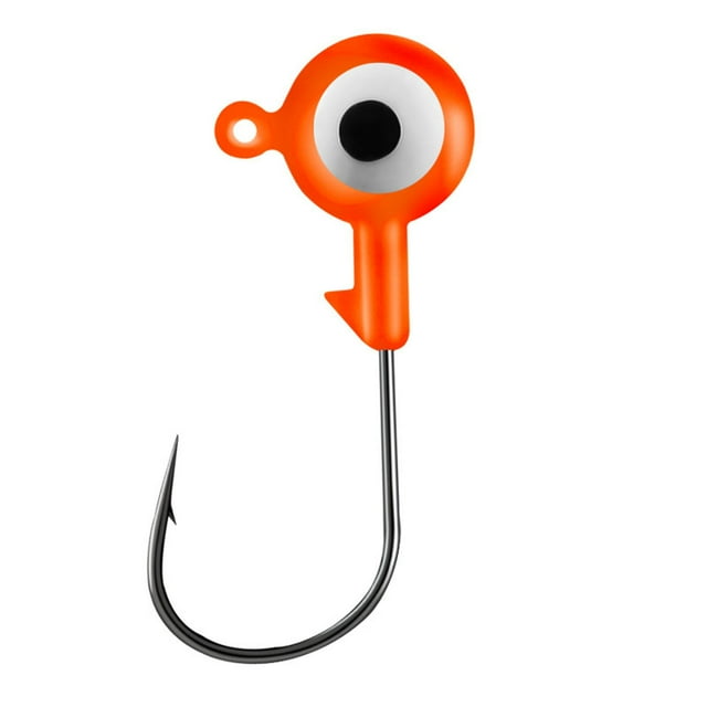 Eye Colorful Heads Fishing with Snag Barbed Hooks for Saltwater Freshwater Durable Core Attractants 10PCS
