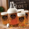 Personalized Glass Beer Growler and Pint Glass Set