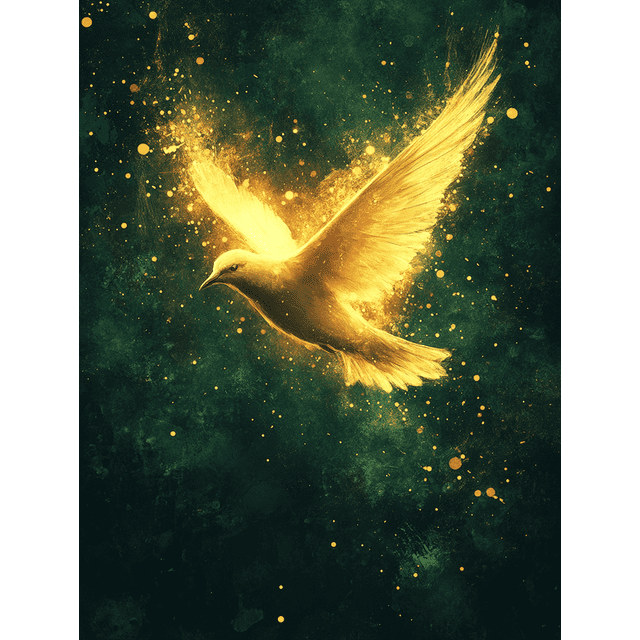 Qisvanset 12x16 Inch Pentecost Holy Spirit Canvas Wall Art, Modern Bible Art Baptism Gift Faith Home Decor