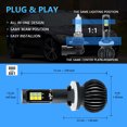 thumbnail image 4 of 2 uds bombilla de faro de coche impermeable cabeza delantera conducción lámpara de funcionamiento Plug and Play Tmvgtek Accesorios para autos y motos, 4 of 9