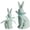Green, variant on Easter Bunny Decoration Set, Two-Piece Set (Large And Small) With Blue Wicker Effect, Spring Farmhouse Style, Indoor Easter Bunny Decorations And Gifts, With Bow,4.3In、5.9 In,Blue.