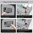 thumbnail image 4 of Key Lock Box Wall Mounted, Portable Lock Box for House Key, 5 Key Capacity, Weatherproof Resettable Code House Key Safe Security Lock Box for Outside Realtors Garage Spare, 4 of 8