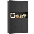 thumbnail image 7 of Homfa 72" Tall Kitchen Pantry with Microwave Shelf, Freestanding Kitchen Cupboard, Floor Cabinet for Dining Room, Black, 7 of 7