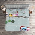 thumbnail image 2 of Ambesonne Owl Quilted Coverlet 3 Pcs, Christmas Family on Tree, King Size, Multicolor, 2 of 2