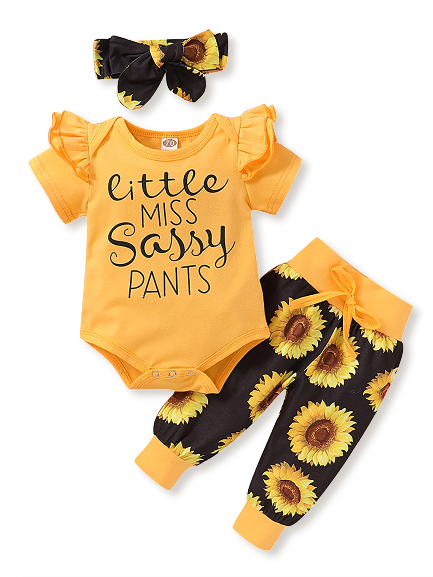 little miss sassy pants sunflower outfit