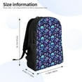 thumbnail image 4 of Cauagu Blue Flower Skull Print Backpacks,Travel Daypack Casual Laptop Backpack Bookbag Fits 15 Inch Computer for Men Women, 4 of 8