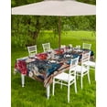 thumbnail image 4 of Hokiten Outdoor Tablecloths with Umbrella Hole & Zipper, Independence Day Flowers 54x80 Inch Tablecloth Rectangle, Rose Vintage Daisy Painting Waterproof Table Cloth, Patio/Pool/Picnic Table Covers, 4 of 7