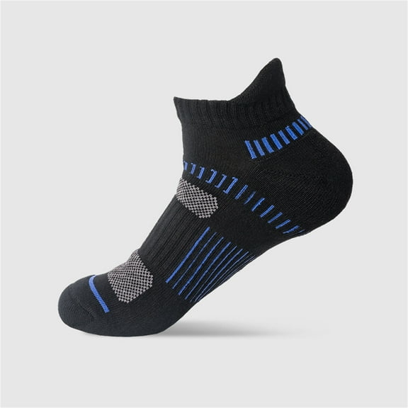Gapacks Men's Athletic Socks, Low Cut Black, Moisture Wicking Cushioned, One Size Fits All, Durable Reinforced Toe Heel, for Running Gym Workout Sports