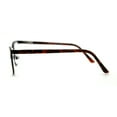 thumbnail image 3 of Mens Metal Half Rim Rectangular Reading Glasses Brown Tortoise +1.5, 3 of 4