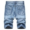 thumbnail image 2 of Men‘s High-end Ripped Personality Camouflage Stitching Trend Denim Shorts Hip Hop Work Shorts Men Summer Pants Jeans, 2 of 5