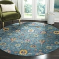 thumbnail image 2 of SAFAVIEH Merlot Leslie Floral Area Rug, Blue/Multi, 6'7" x 6'7" Round, 2 of 8