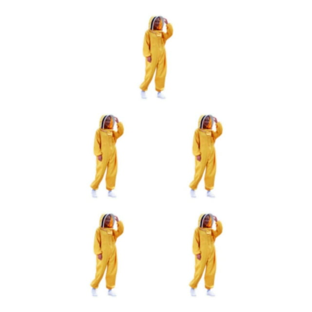relayinert Lightweight And Portable Beekeeper Costume For Convenient Beekeeping Yellow yellow L 5Set